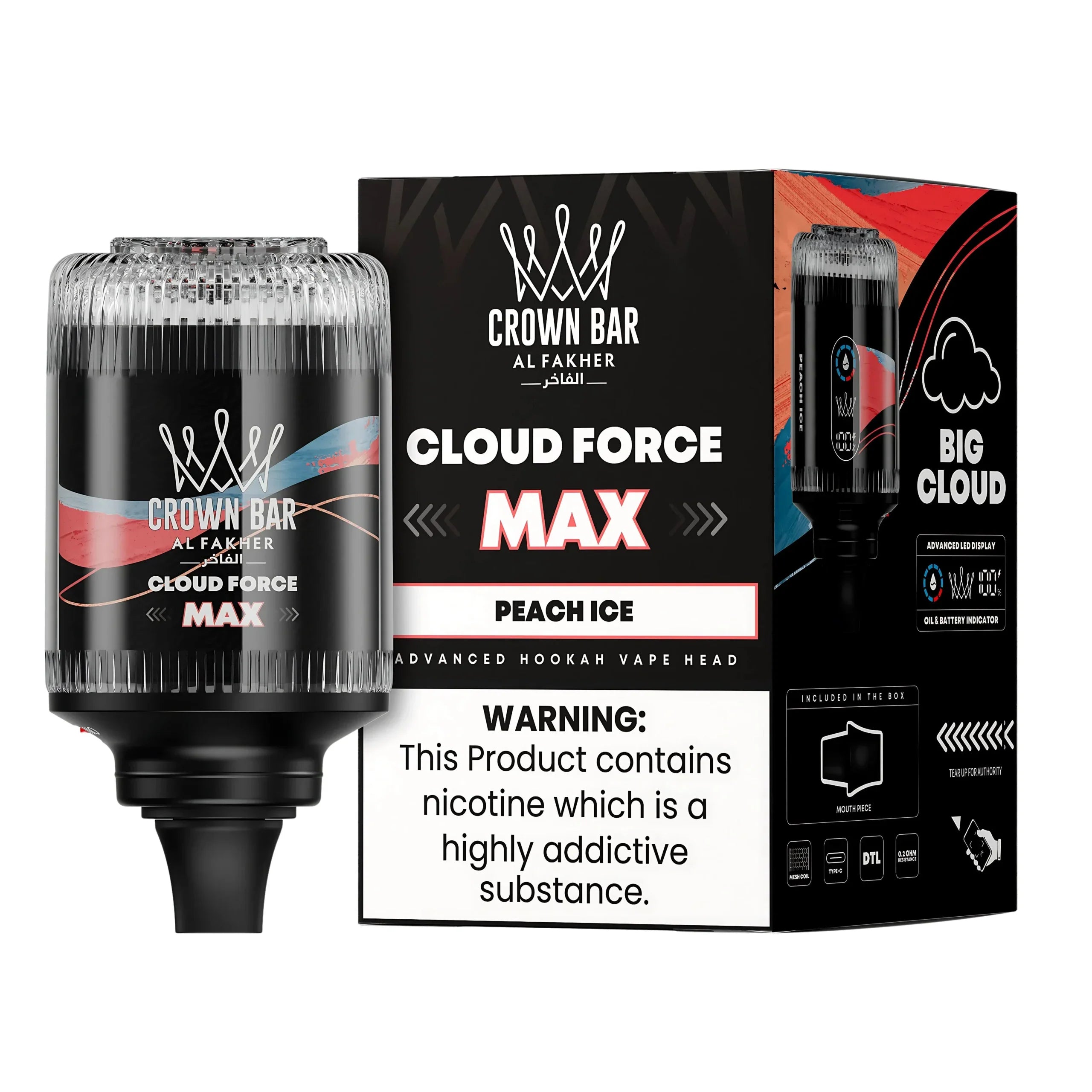 crown bar al fakher cloud force max Al Fakher Crown Bar Cloud Force Max 50K E-Hookah Head