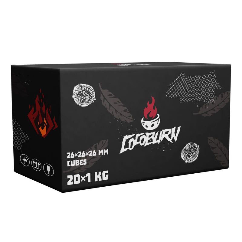 Cocoburn Natural Hookah Coals - Cubes 26 mm - Mastercase 20 kg