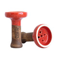 Oblako Black Glaze Hookah Shisha Bowl - Red With Dots