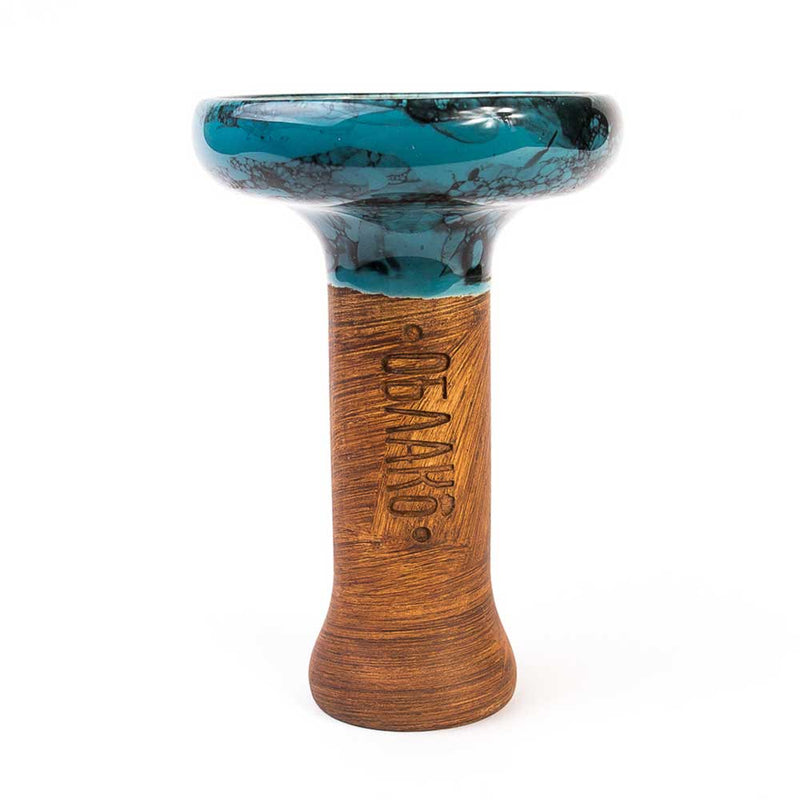 Oblako Phunnel L Glaze Hookah Bowl - Marble Blue/Black