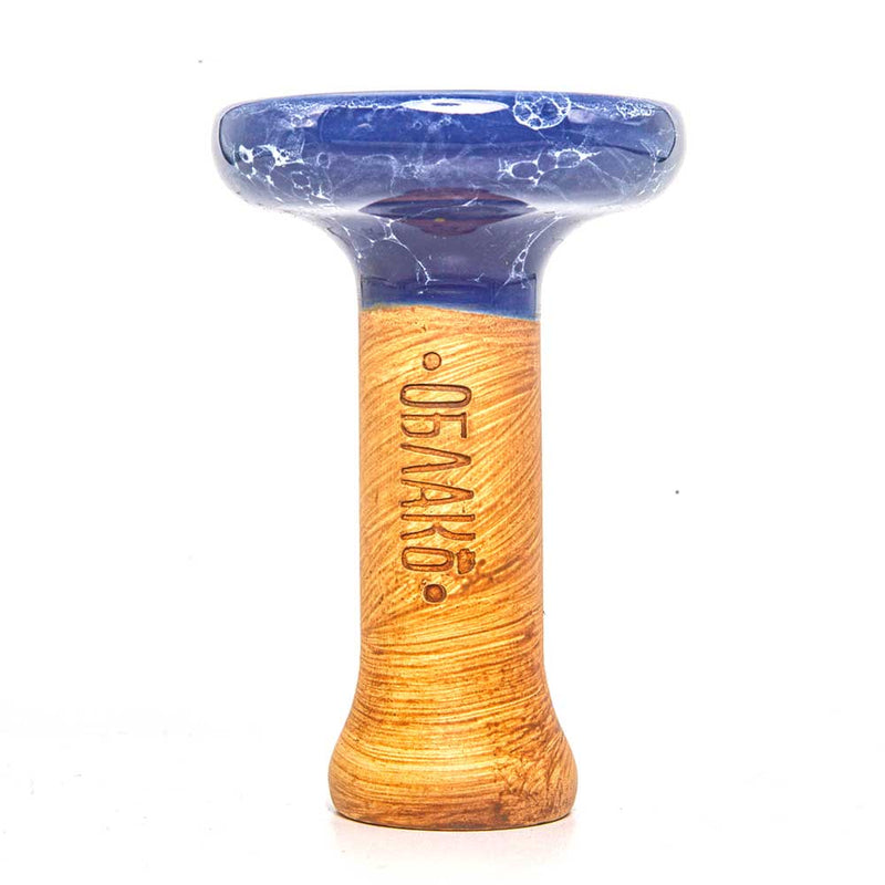 Oblako Phunnel L Glaze Hookah Bowl - Marble Blue/White