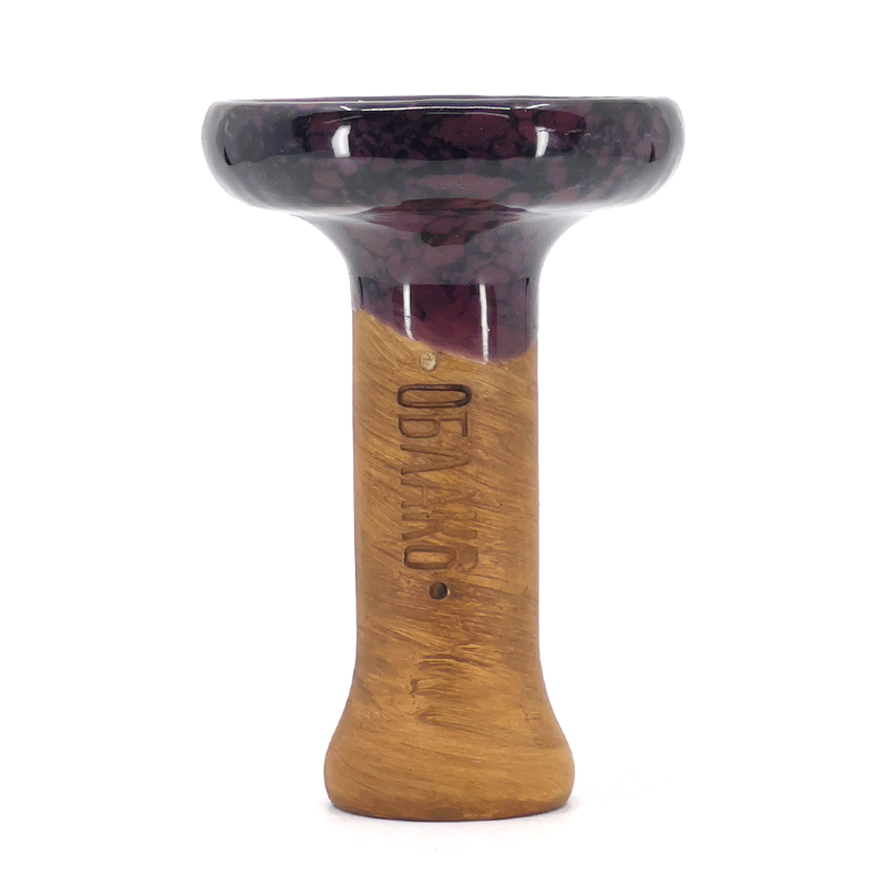 Oblako Phunnel L Glaze Hookah Bowl - Marble Bordeaux/Black