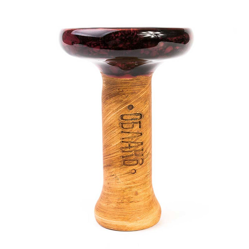 Oblako Phunnel L Glaze Hookah Bowl - Marble Burgundi/Black