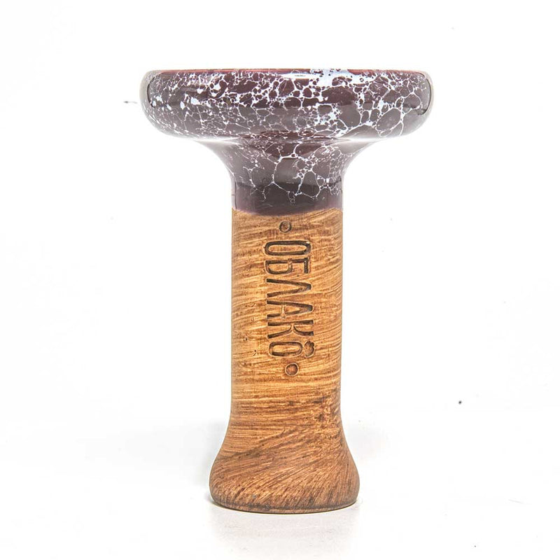 Oblako Phunnel L Glaze Hookah Bowl - Marble Burgundi/White