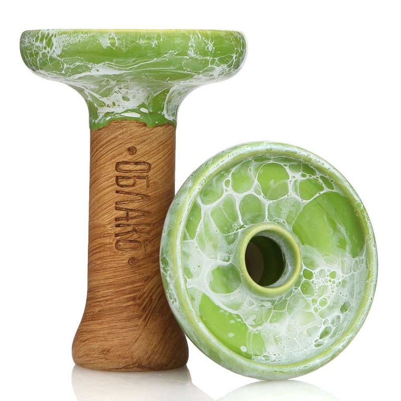 Oblako Phunnel L Glaze Hookah Bowl - Marble Green/White