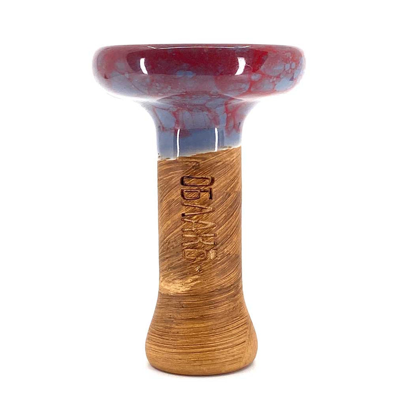 Oblako Phunnel L Glaze Hookah Bowl - Marble Grey/Red