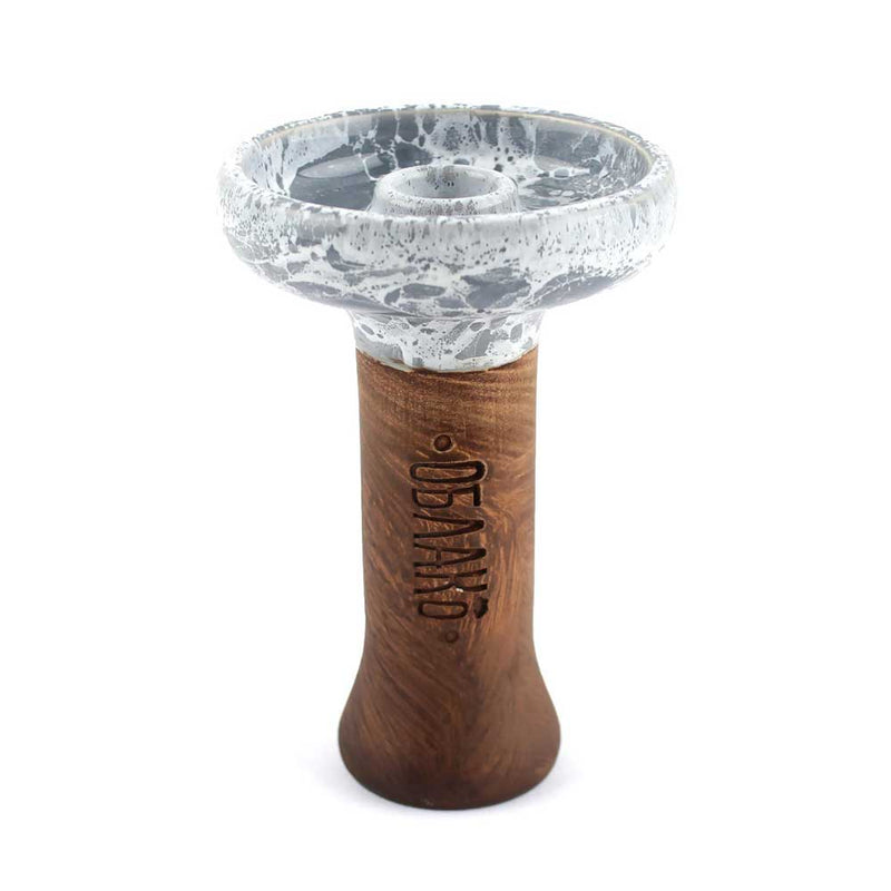 Oblako Phunnel L Glaze Hookah Bowl - Marble Grey/White