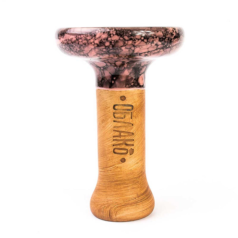 Oblako Phunnel L Glaze Hookah Bowl - Marble Pink/Black