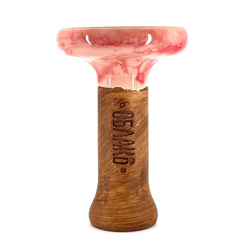 Oblako Phunnel L Glaze Hookah Bowl - Marble Pink/Red