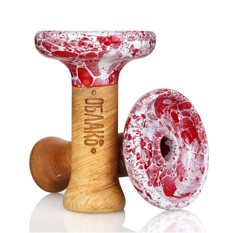 Oblako Phunnel L Glaze Hookah Bowl - Marble Red/White