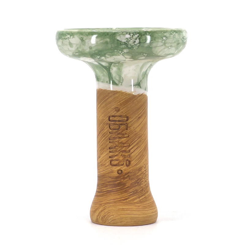 Oblako Phunnel L Glaze Hookah Bowl - Marble White/Green