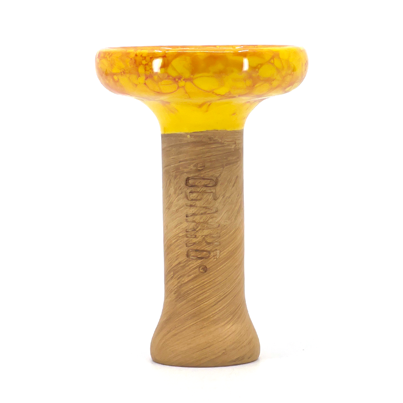 Oblako Phunnel L Glaze Hookah Bowl - Marble Yellow/Red