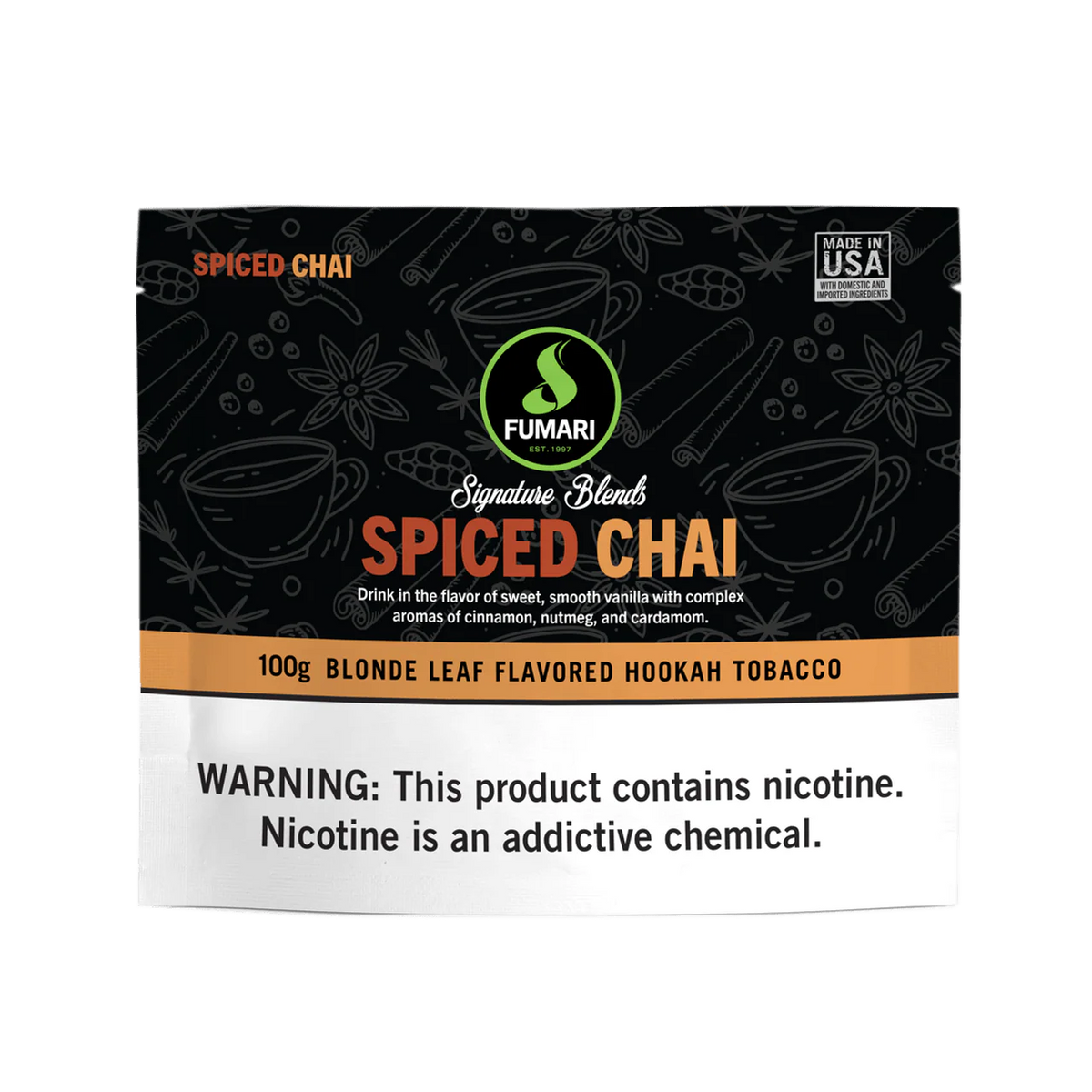 spicy tobacco Fumari Spiced Chai Hookah Shisha Flavor
