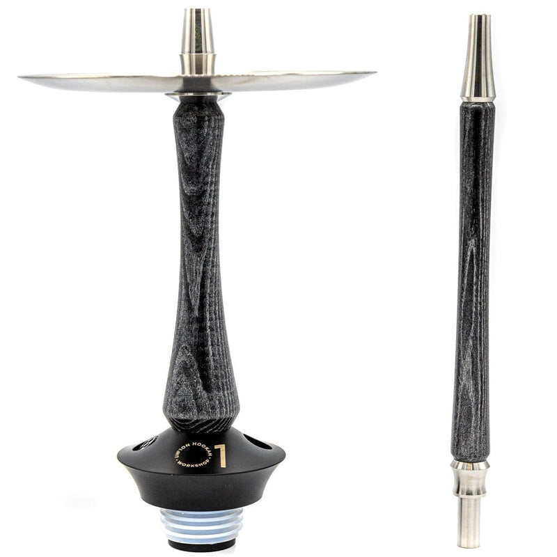 Union Sleek Black Silver Hookah - 