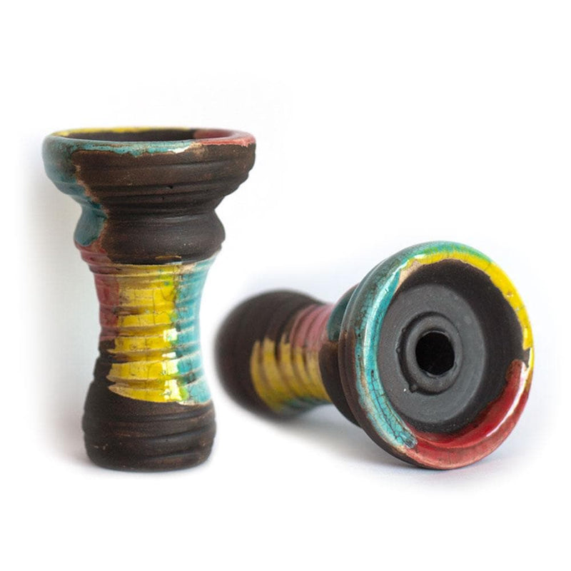 Vintage Clay & Glass Shot Hookah Bowl - 