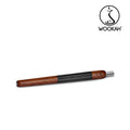 WOOKAH Wooden Mouthpiece MERBAU Leather - Black Leather