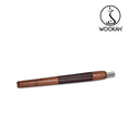 WOOKAH Wooden Mouthpiece WALNUT Leather - Brown Leather