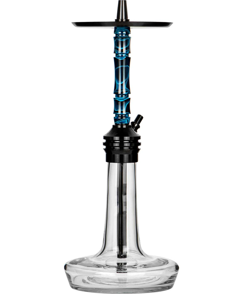 Moze Varity Lounge Hookah - Black - Clear - Wavy Blue