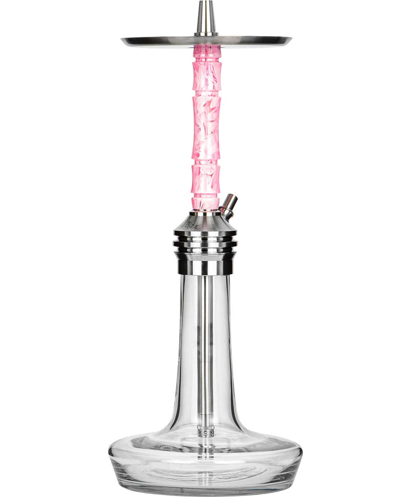 Moze Varity Lounge Hookah - Silver - Clear - Wavy Pink