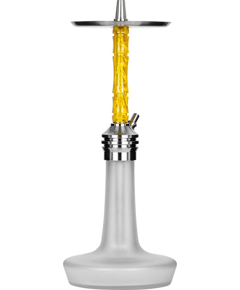 Moze Varity Lounge Hookah - Silver - Frosted - Wavy Yellow