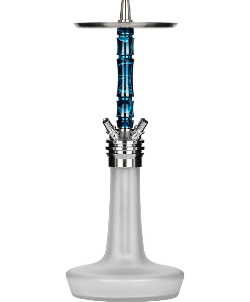 Moze Varity Squad Hookah - Silver - Frosted - Wavy Blue