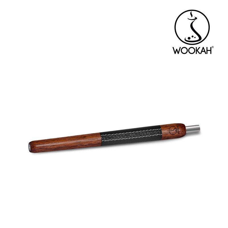 WOOKAH Wooden Mouthpiece Black Leather - Merbau