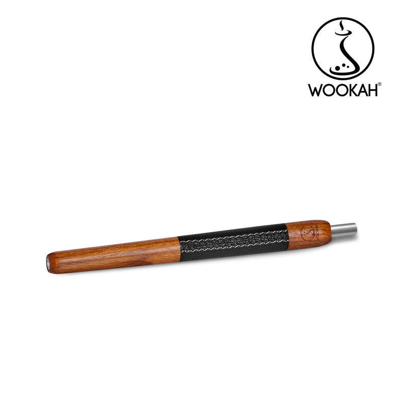 WOOKAH Wooden Mouthpiece Black Leather - Teak