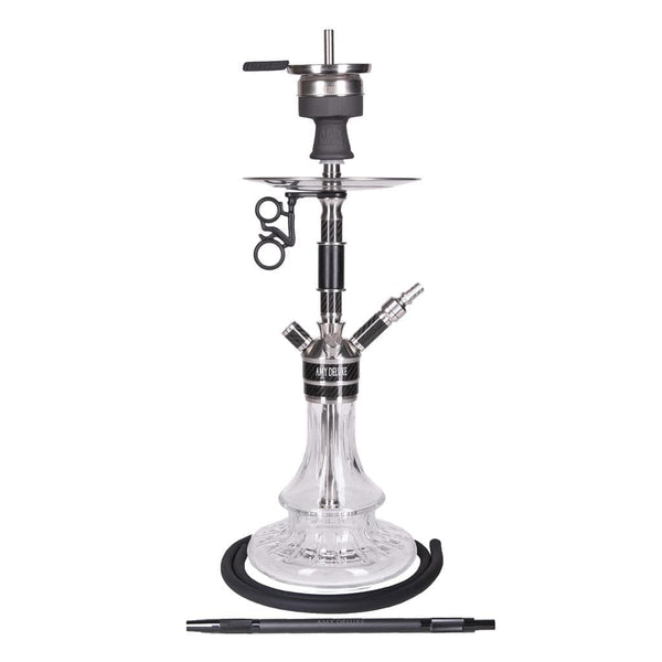 Amy Carbonica Solid Hookah - Black-Clear