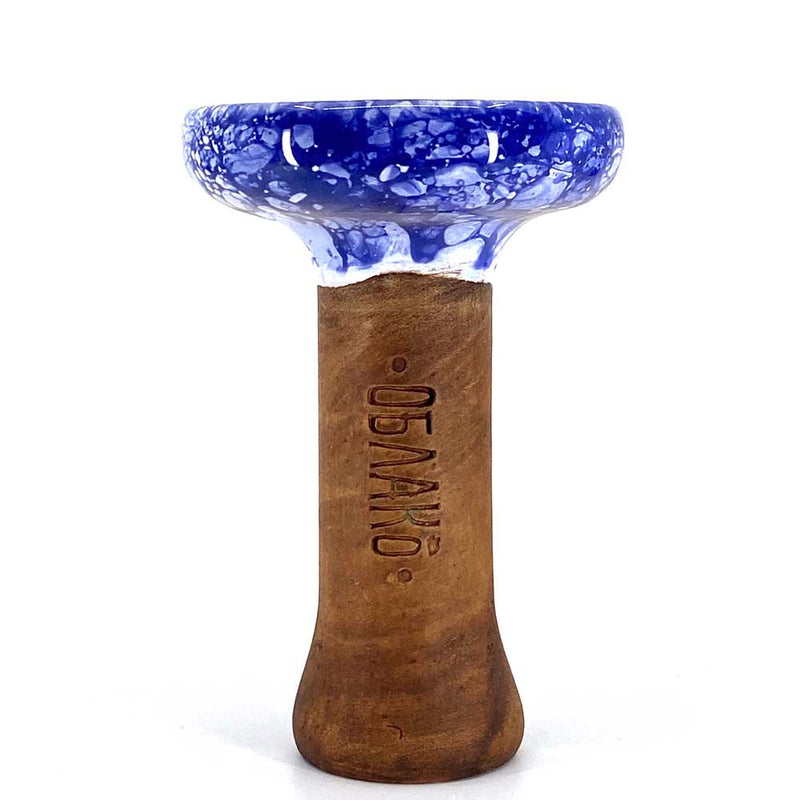 Oblako Phunnel L Glaze Hookah Bowl - Marble White/Blue