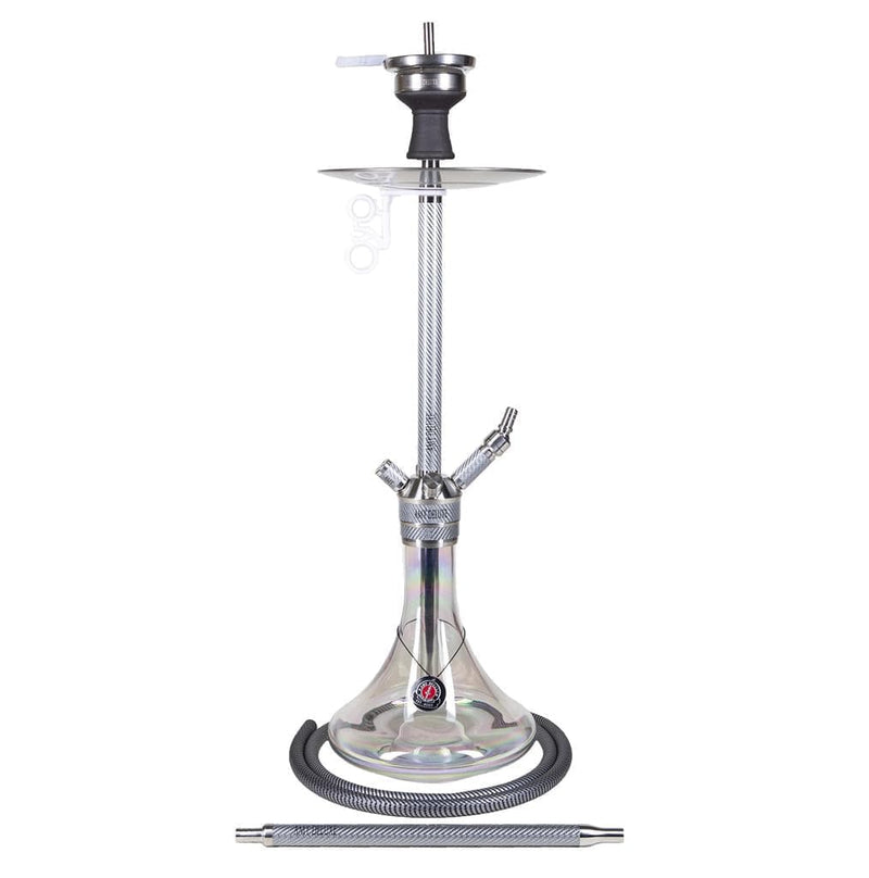 Amy Carbonica Force R Hookah - White-Clear Base