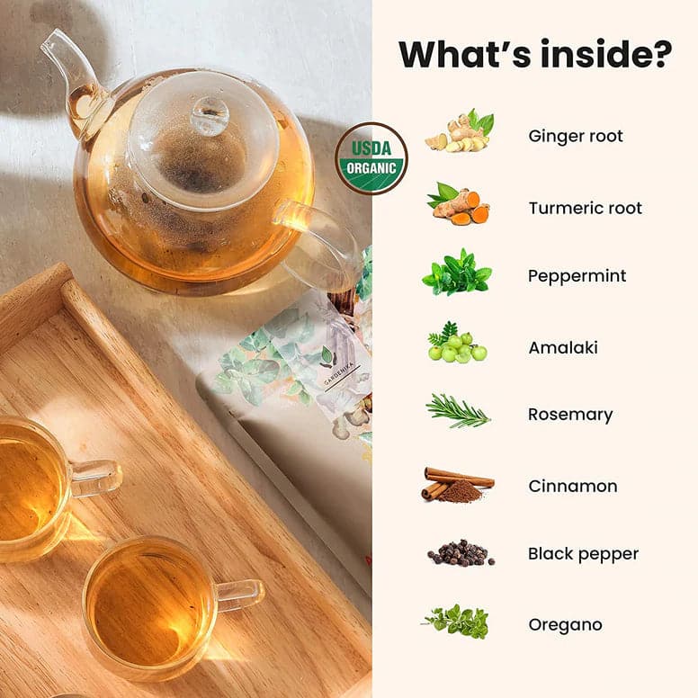 Gardenika Anti-Inflammatory Loose Leaf Herbal Tea, USDA Organic, Caffeine Free - 4 oz (114g) - 