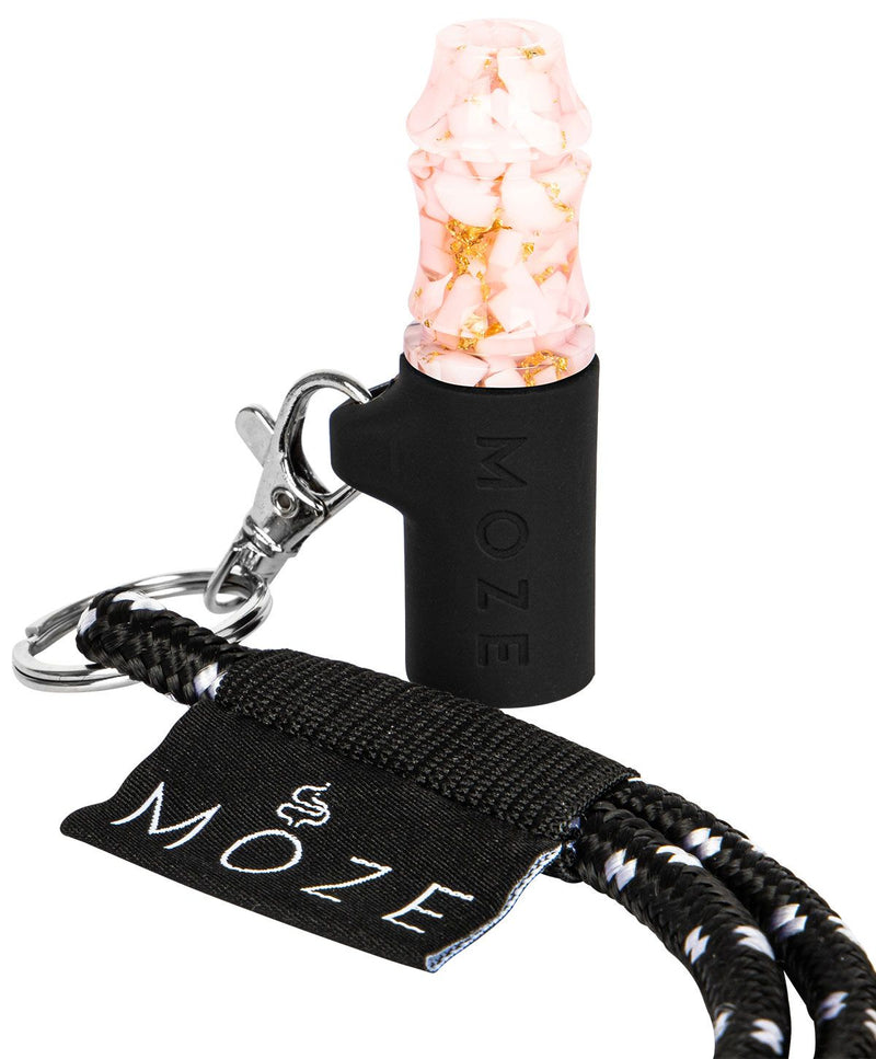 Moze Personal Hookah Mouth Tip - Gold Line - Pink