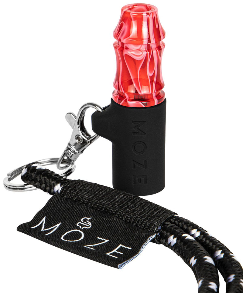 Moze Personal Hookah Mouth Tip - Wavy Line - Red